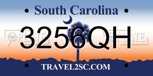 3256QH South Carolina License Plate