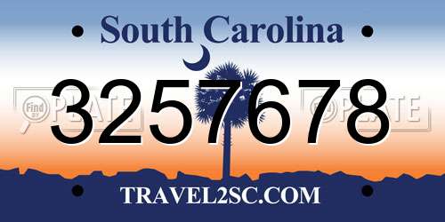 3257678 South Carolina License Plate