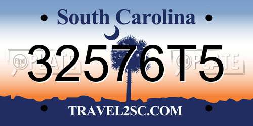 32576T5 South Carolina License Plate