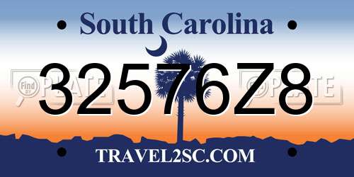 32576Z8 South Carolina License Plate