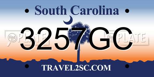 3257GC South Carolina License Plate