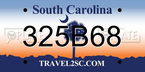 325B68 South Carolina License Plate