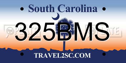325BMS South Carolina License Plate