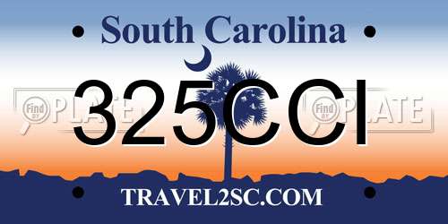 325CCI South Carolina License Plate