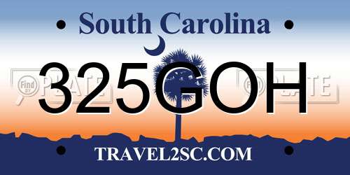 325GOH South Carolina License Plate