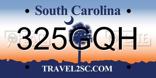 325GQH South Carolina License Plate