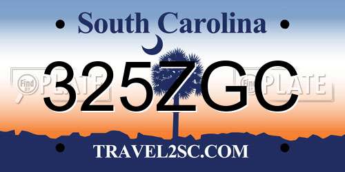 325ZGC South Carolina License Plate