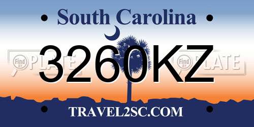3260KZ South Carolina License Plate