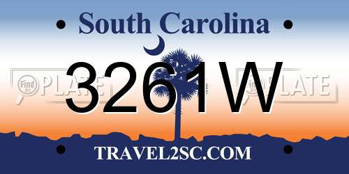 3261W South Carolina License Plate