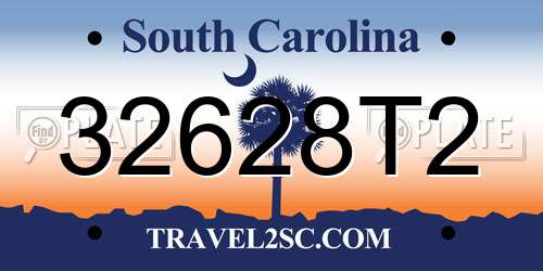 32628T2 South Carolina License Plate