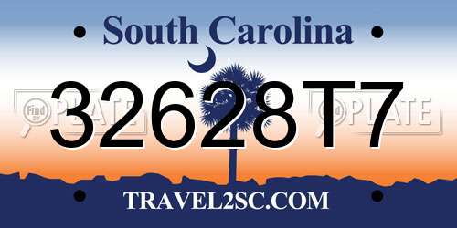 32628T7 South Carolina License Plate