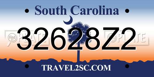 32628Z2 South Carolina License Plate