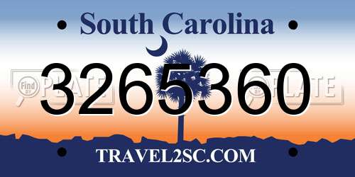 3265360 South Carolina License Plate