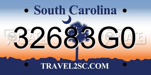32683G0 South Carolina License Plate