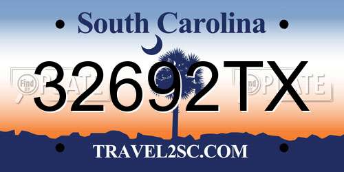 32692TX South Carolina License Plate