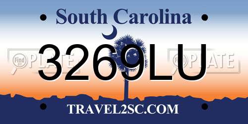 3269LU South Carolina License Plate