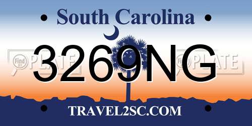 3269NG South Carolina License Plate