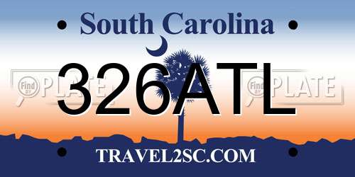 326ATL South Carolina License Plate