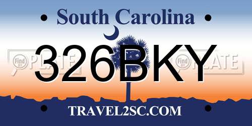 326BKY South Carolina License Plate