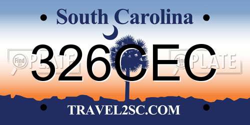 326CEC South Carolina License Plate