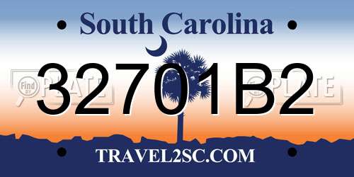 32701B2 South Carolina License Plate