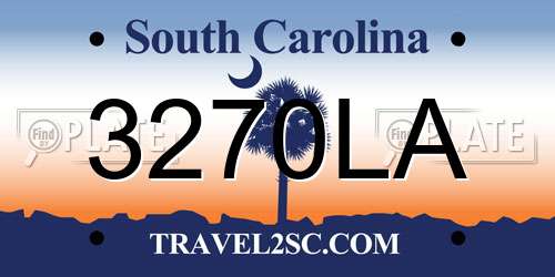3270LA South Carolina License Plate