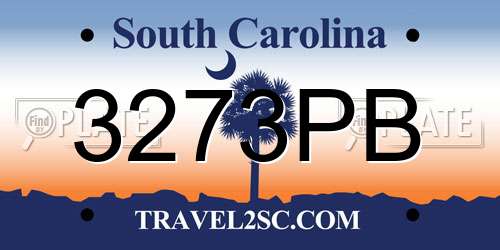 3273PB South Carolina License Plate
