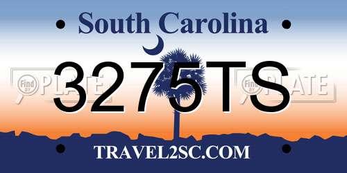 3275TS South Carolina License Plate