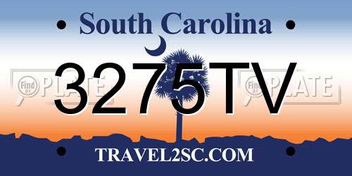 3275TV South Carolina License Plate