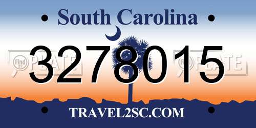 3278015 South Carolina License Plate