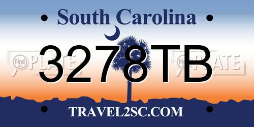 3278TB South Carolina License Plate