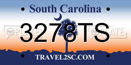 3278TS South Carolina License Plate
