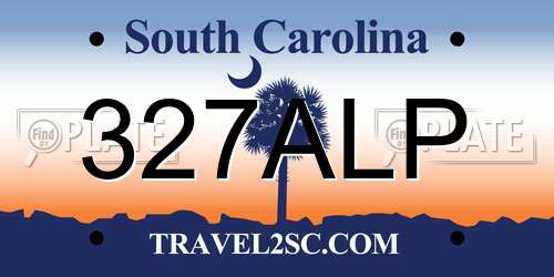 327ALP South Carolina License Plate