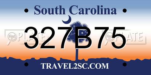 327B75 South Carolina License Plate