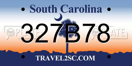 327B78 South Carolina License Plate