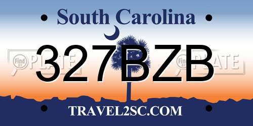 327BZB South Carolina License Plate