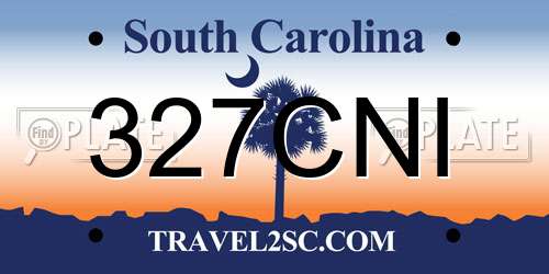 327CNI South Carolina License Plate