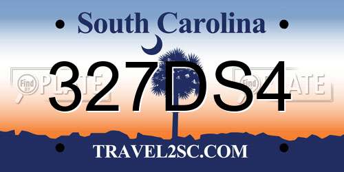 327DS4 South Carolina License Plate