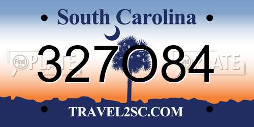 327O84 South Carolina License Plate