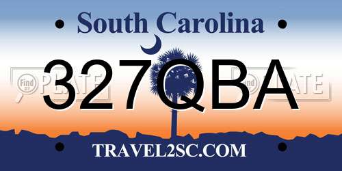 327QBA South Carolina License Plate