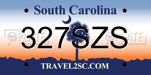 327SZS South Carolina License Plate