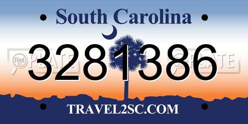 3281386 South Carolina License Plate