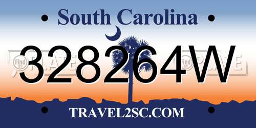328264W South Carolina License Plate