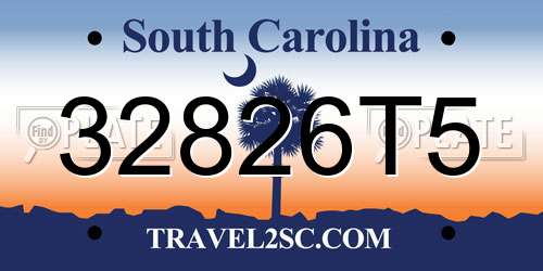 32826T5 South Carolina License Plate