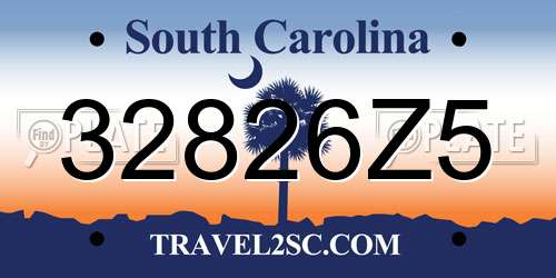 32826Z5 South Carolina License Plate