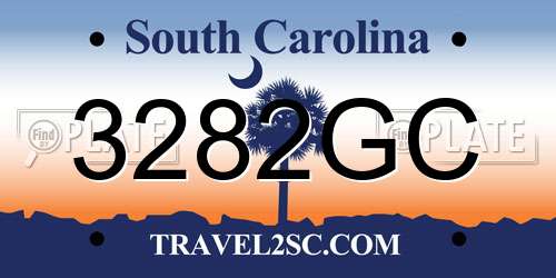 3282GC South Carolina License Plate