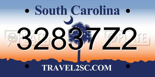 32837Z2 South Carolina License Plate