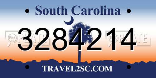 3284214 South Carolina License Plate