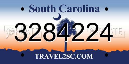 3284224 South Carolina License Plate