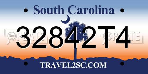 32842T4 South Carolina License Plate